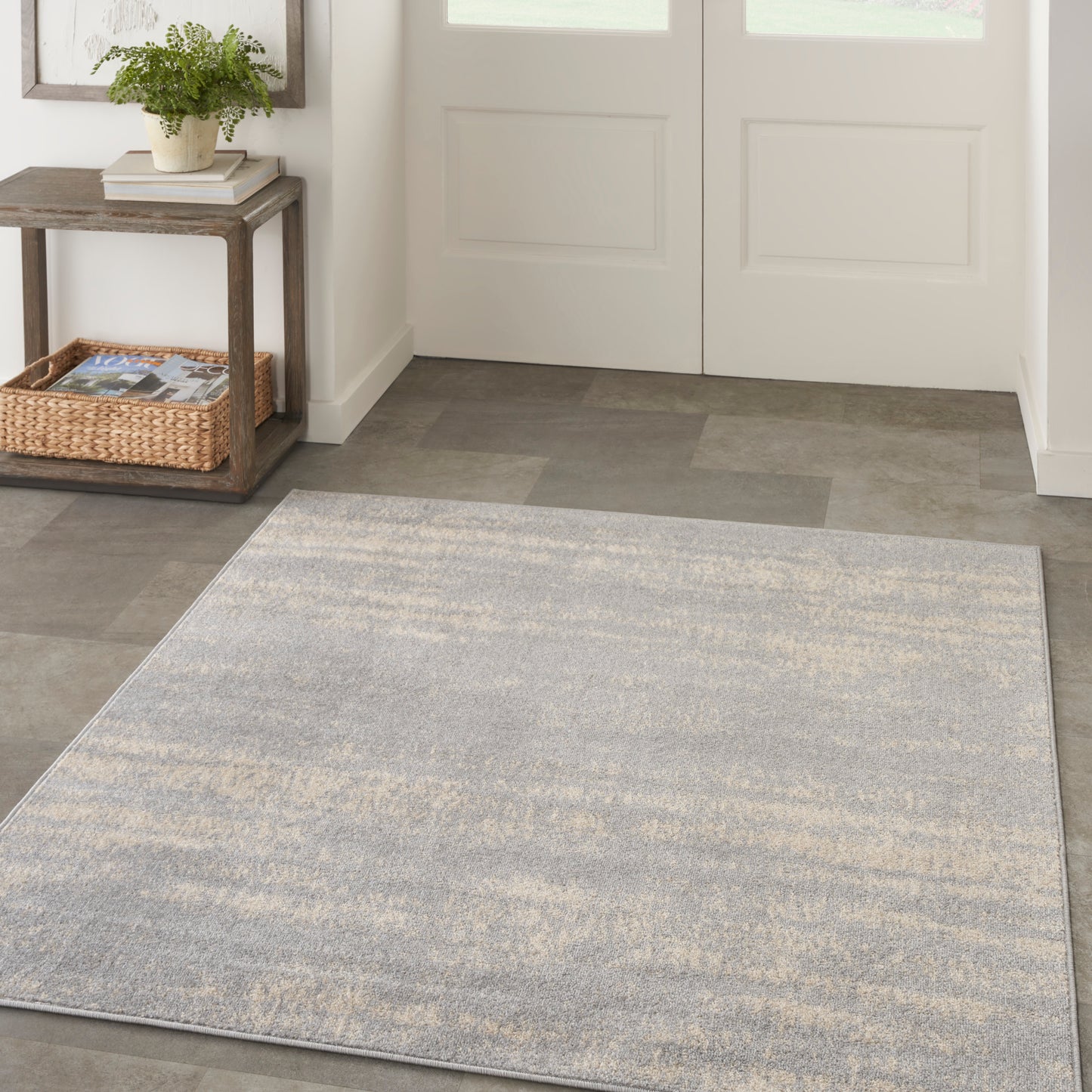 Nourison Nourison Essentials 5' x Square Grey Beige Modern Rug