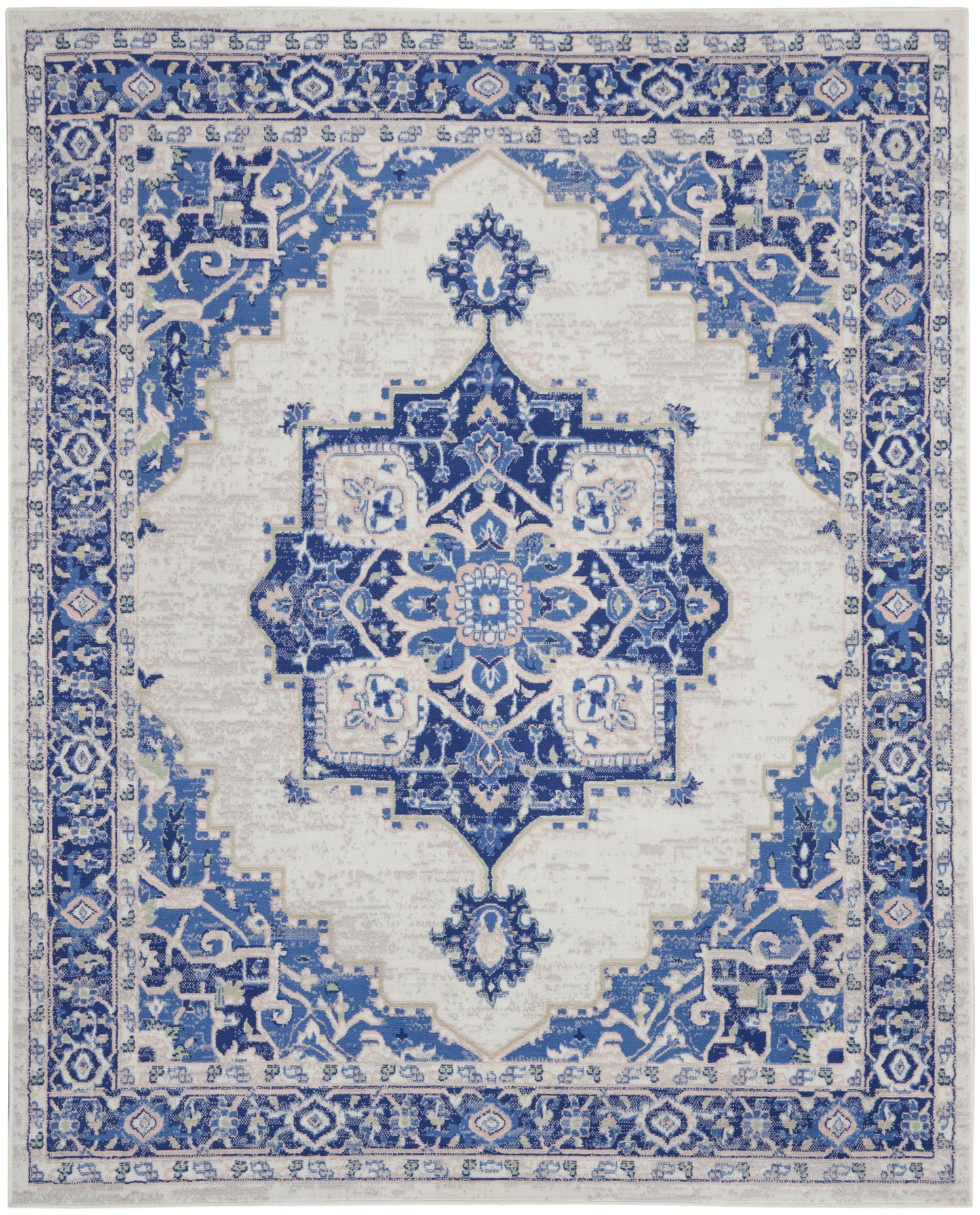 Nourison Whimsicle 8'4" x 11'6" Ivory Blue Farmhouse Indoor Rug