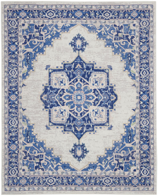 Nourison Whimsicle 8'4" x 11'6" Ivory Blue Farmhouse Indoor Rug