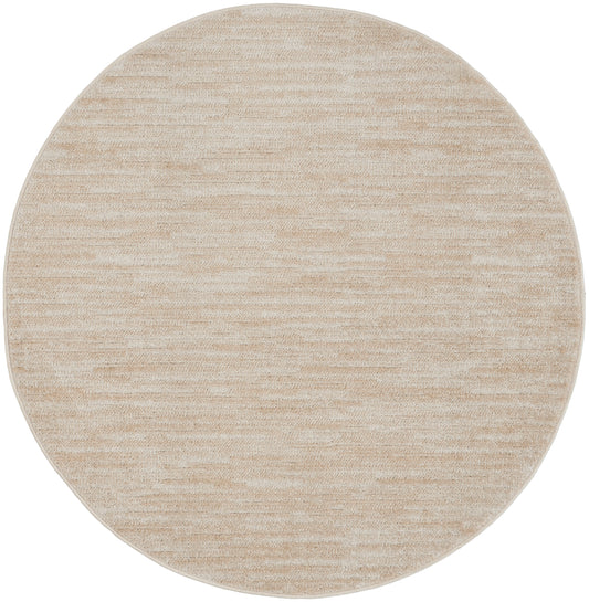 Nourison Nourison Essentials 4' x Round Ivory Beige Outdoor Rug