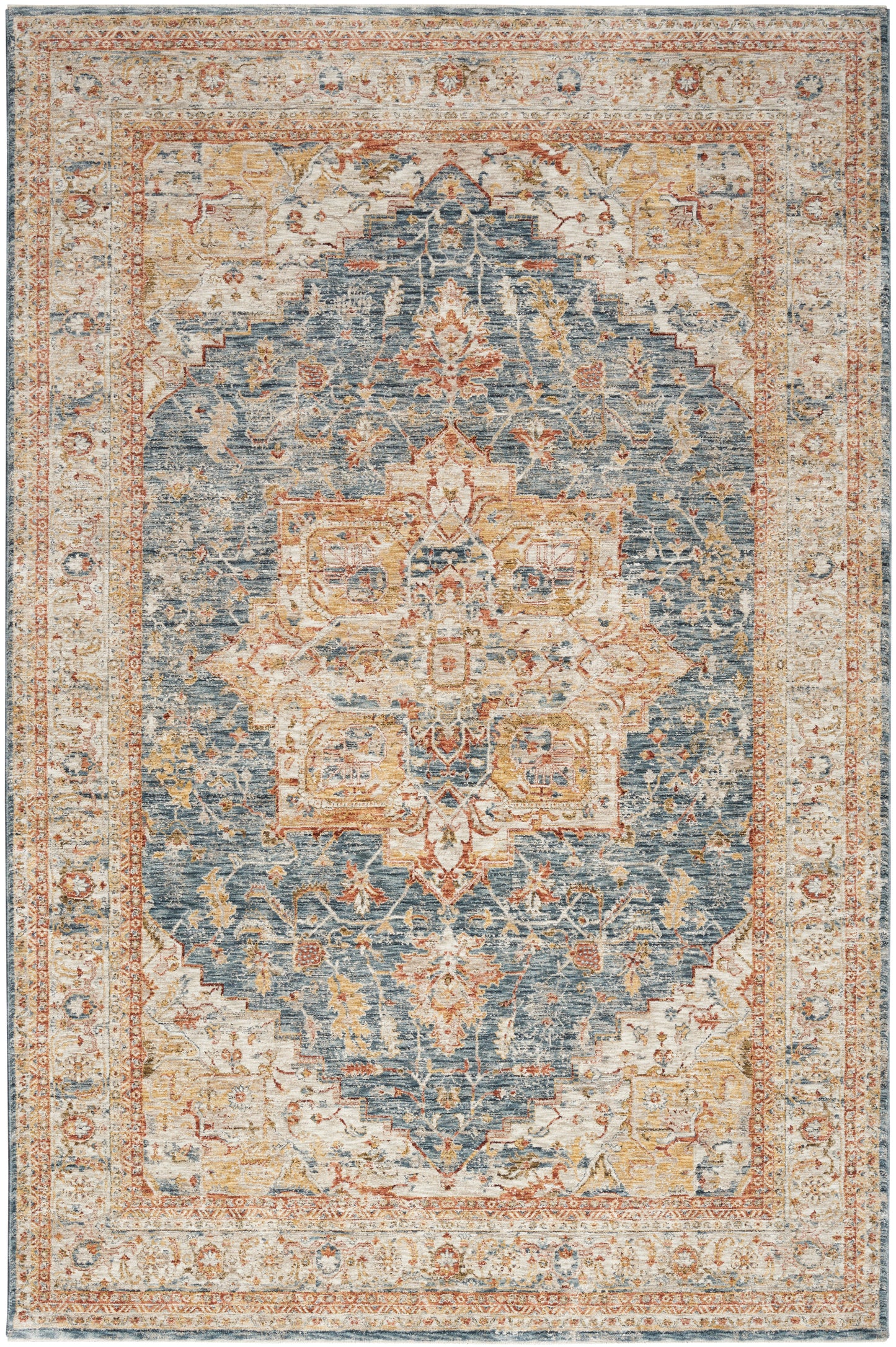 Nourison Sahar 7'10" x 10'4" Ivory Blue Vintage Indoor Rug