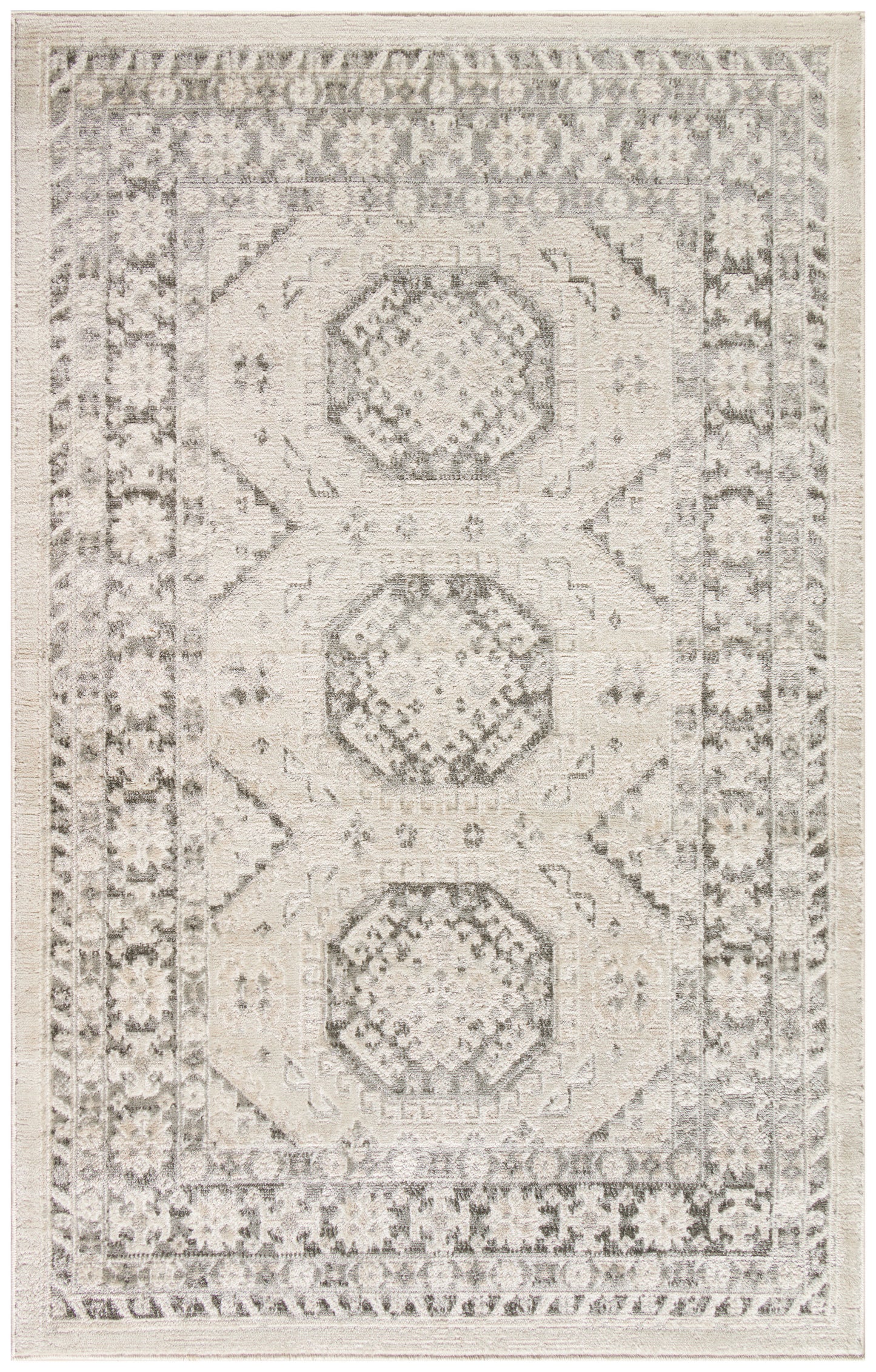 Nourison Serenity Home 3'11" x 5'11" Ivory Grey Vintage Indoor Rug