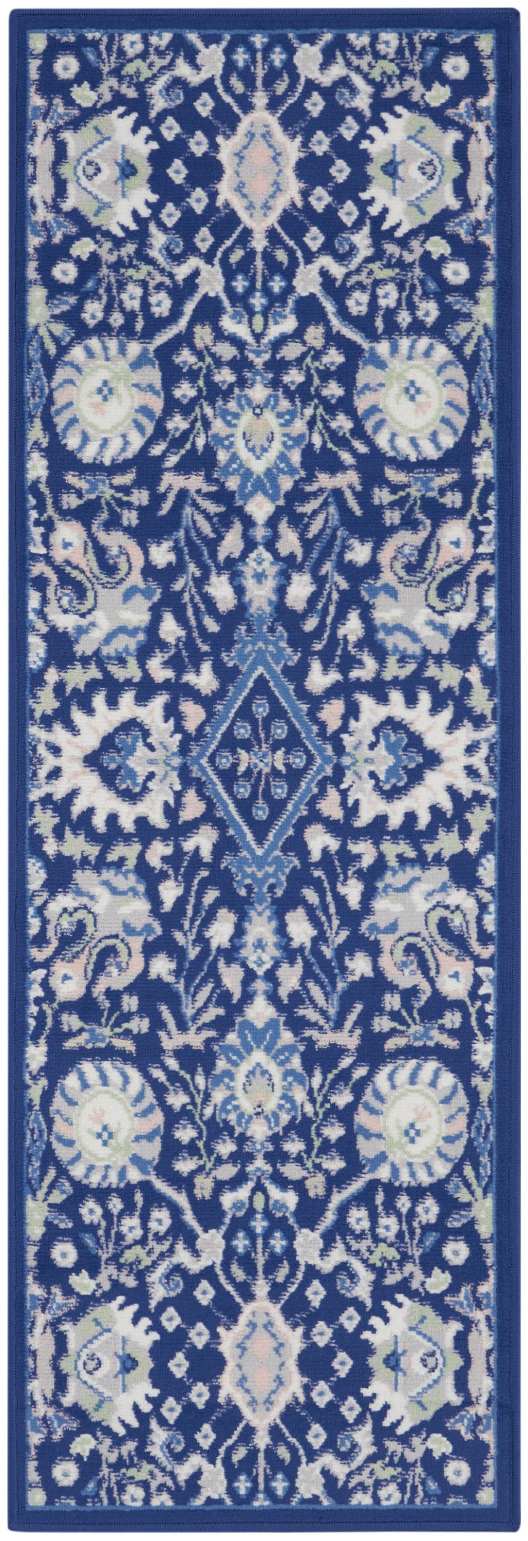 Nourison Whimsicle 2' x 8' Navy Multicolor Farmhouse Indoor Rug