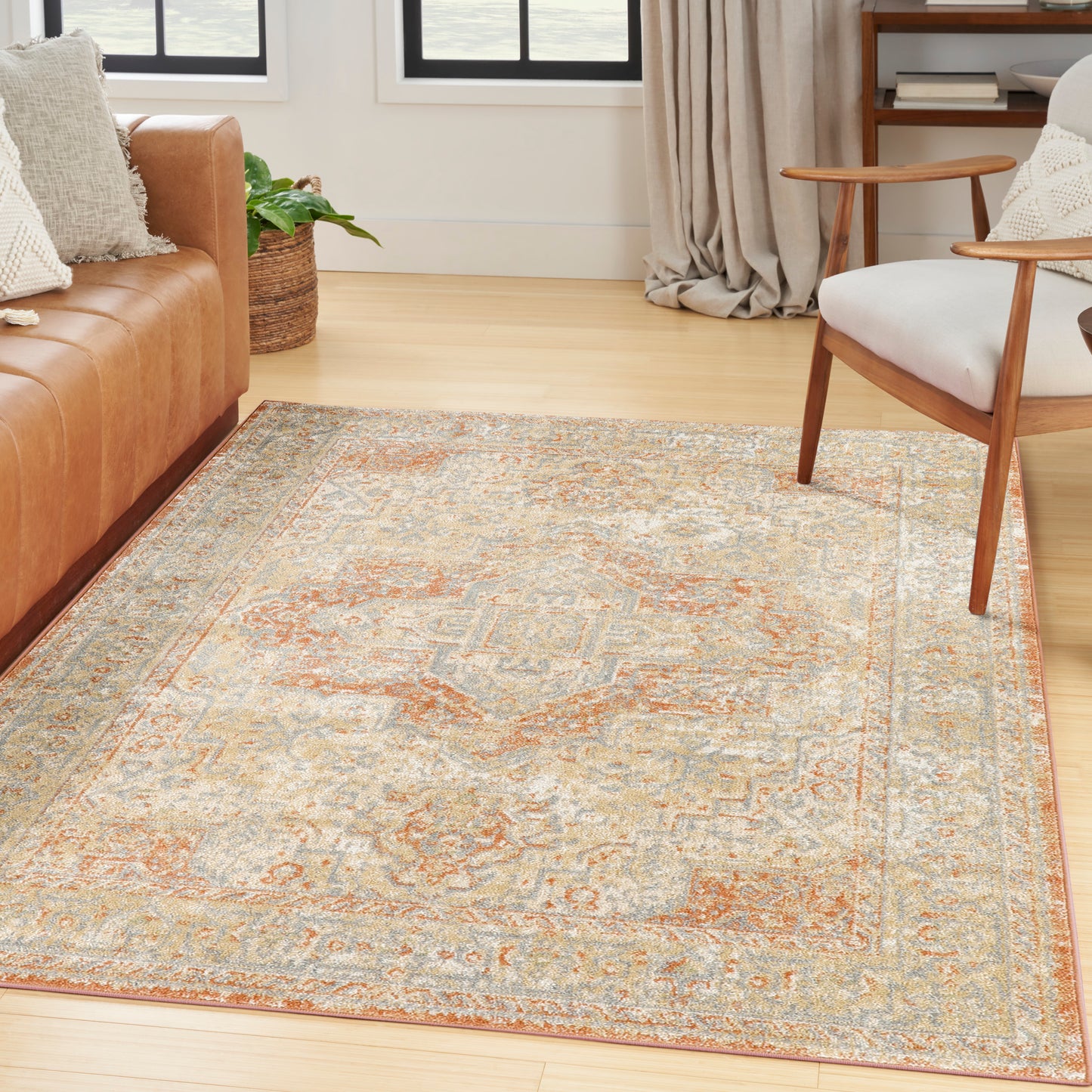 Nourison Nourison Essentials Persian 5' x 7' Beige Rust Vintage Rug