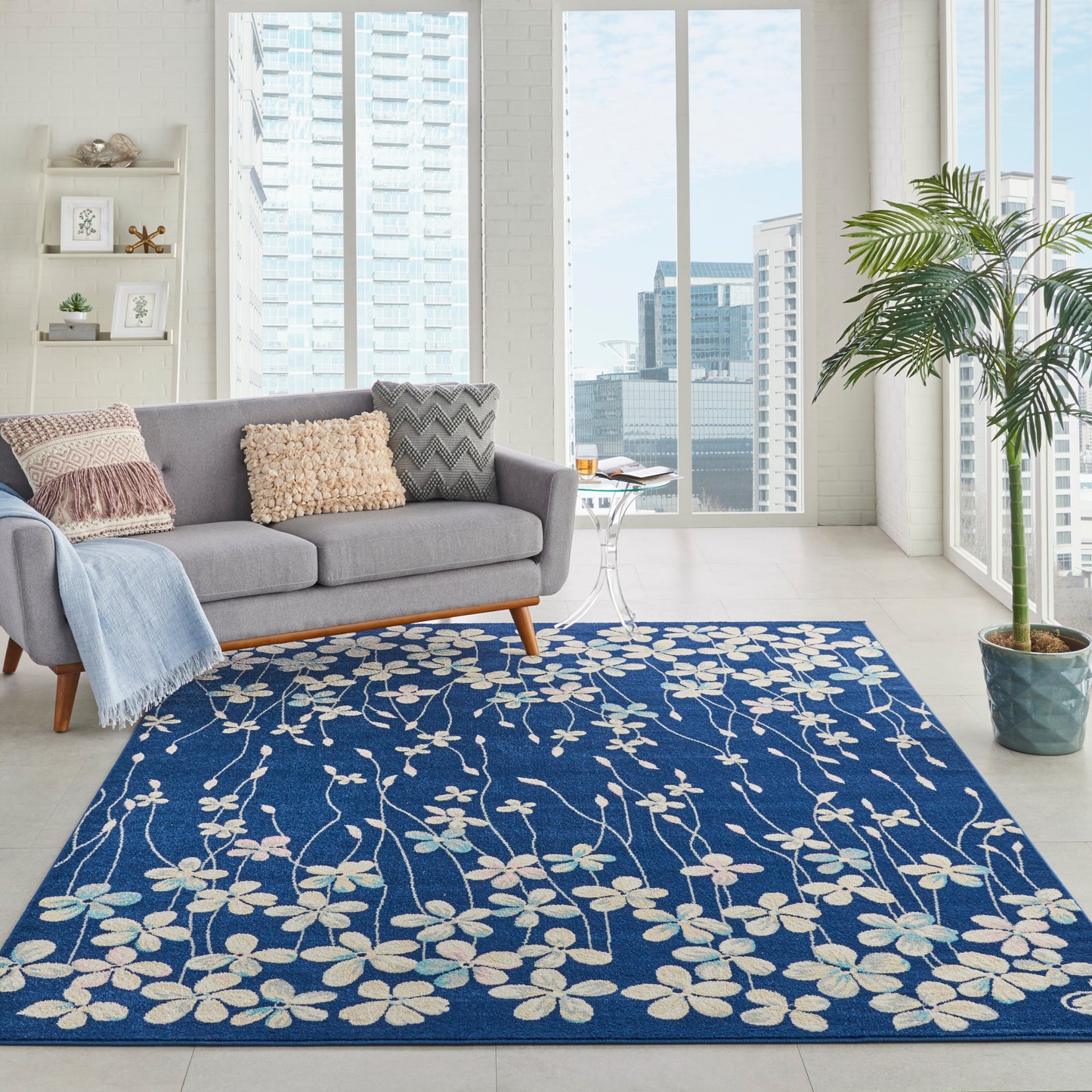 Nourison Tranquil 8' x 10' Navy Contemporary Indoor Rug