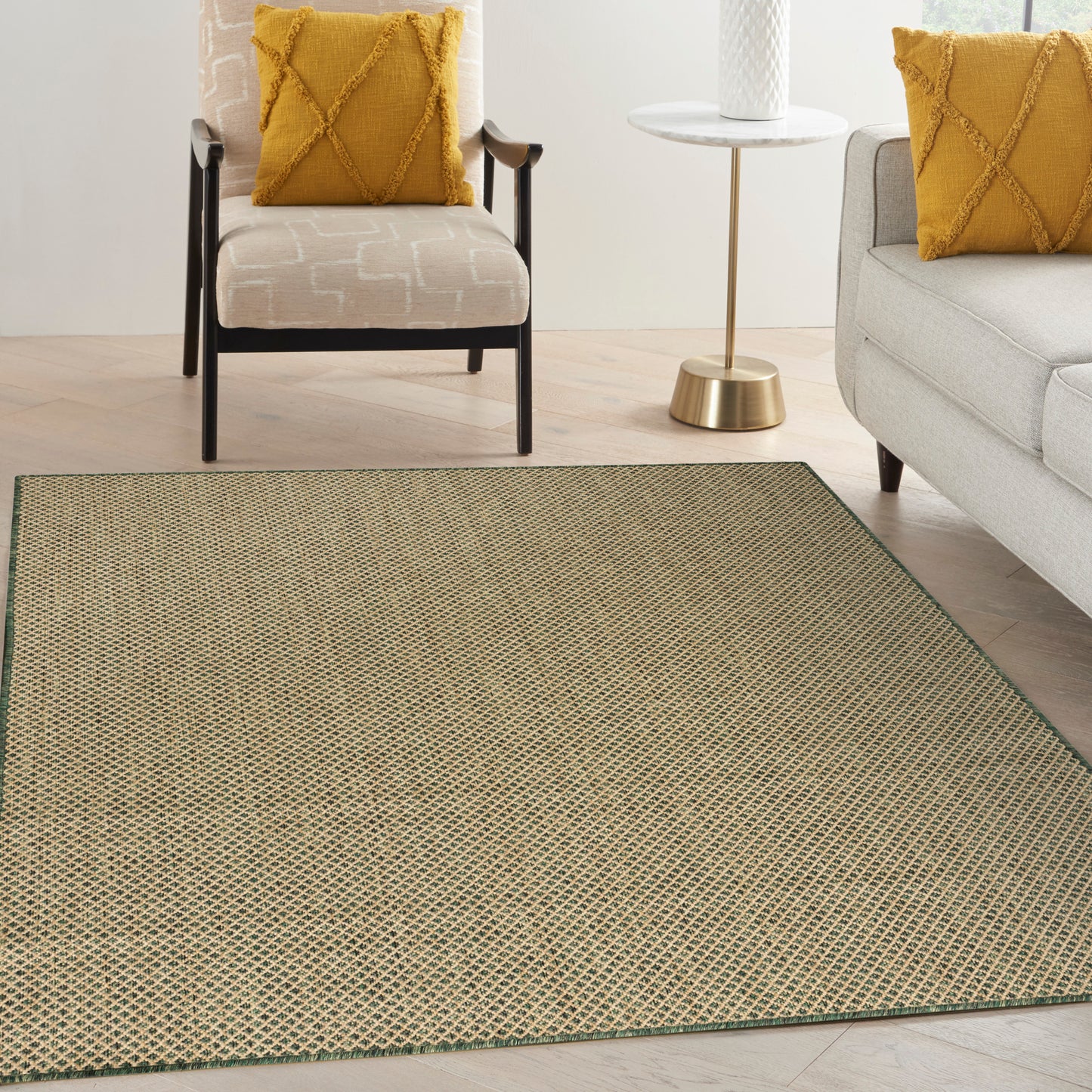 Nourison Courtyard 6' x 9' Green Modern Rug