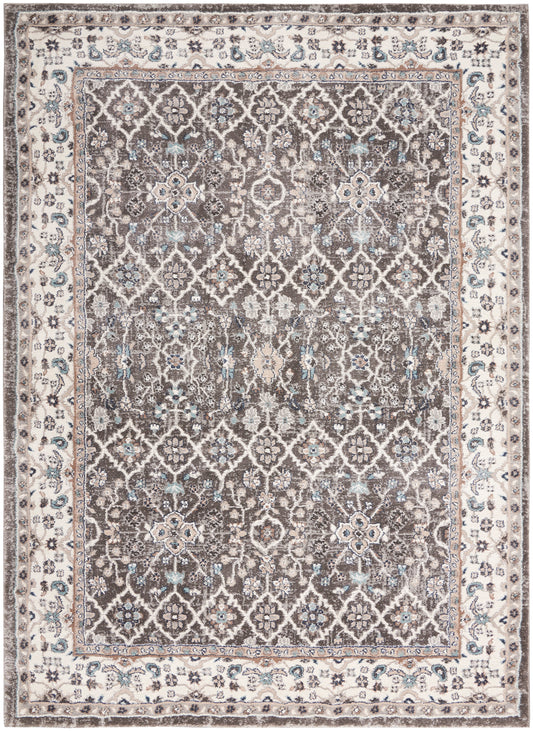 Nourison American Manor 3'11" x 5'11" Grey/Ivory Vintage Indoor Rug