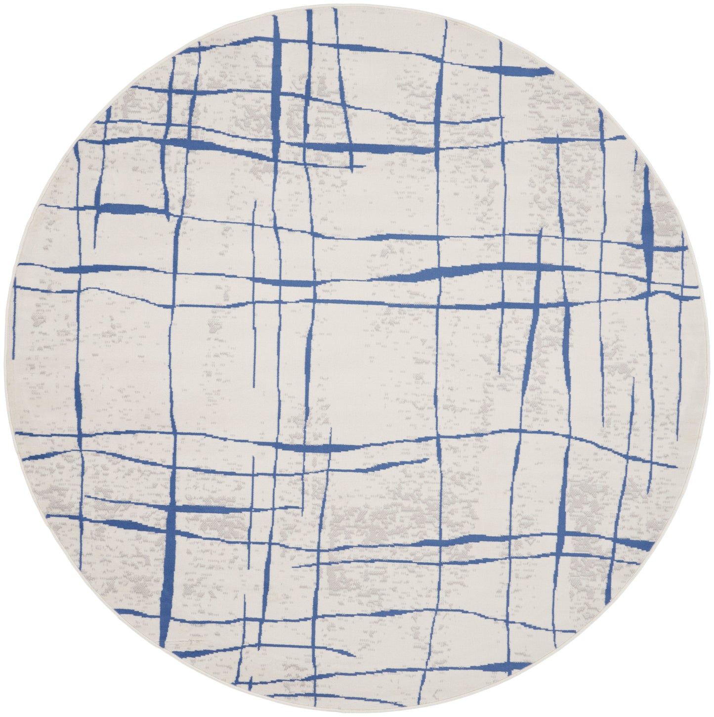 Nourison Whimsicle 5' x Round Ivory Blue Modern Indoor Rug