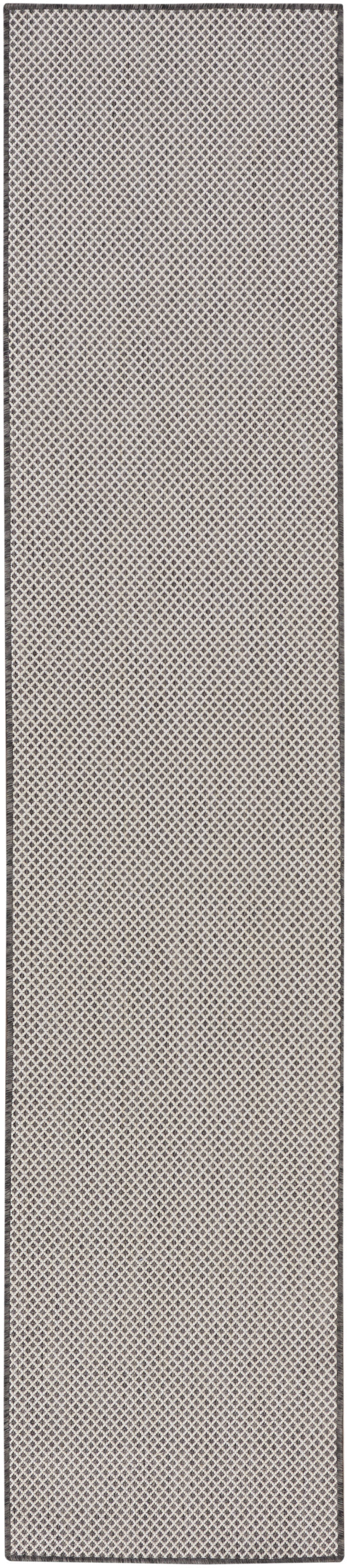 Nourison Courtyard 2'2" x 8' Ivory/Charcoal Modern Rug