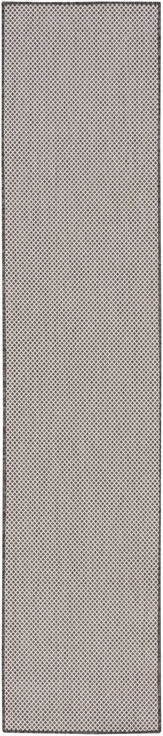 Nourison Courtyard 2'2" x 8' Ivory/Charcoal Modern Rug