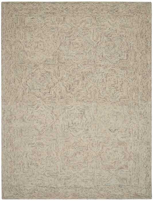 Nourison Interlock 8' x 10'6" Blue Ivory Bohemian Indoor Rug