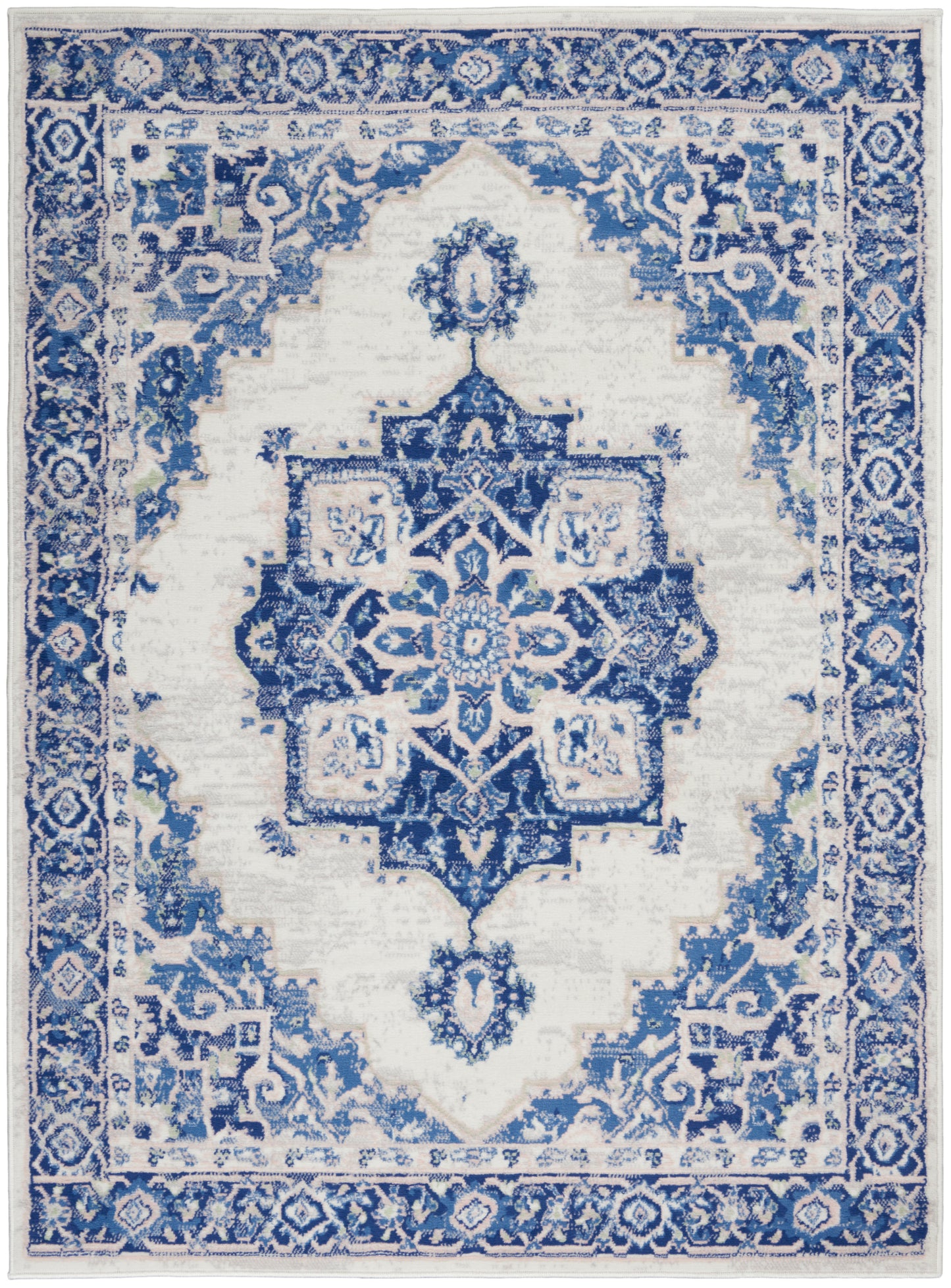 Nourison Whimsicle 5' x 7' Ivory Blue Farmhouse Indoor Rug