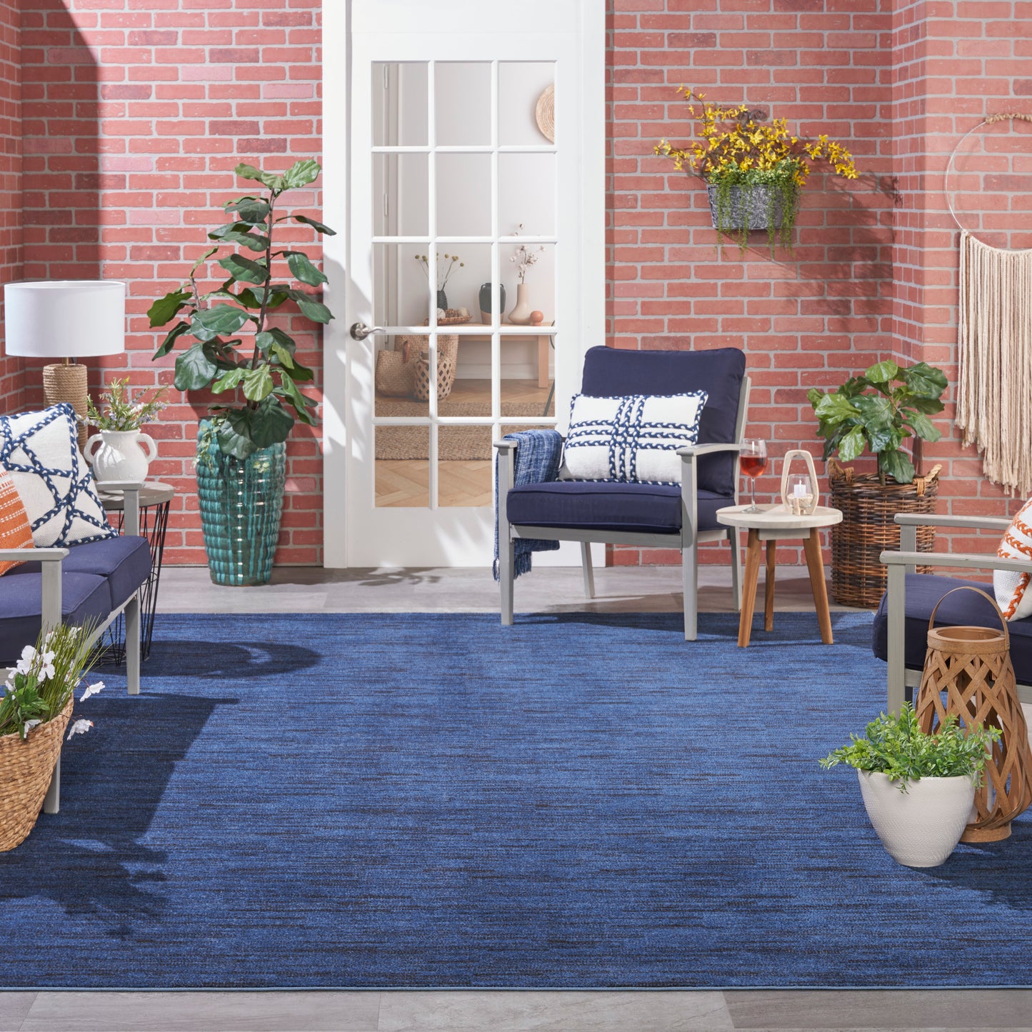 Nourison Nourison Essentials 9' x 12' Midnight Blue Outdoor Rug