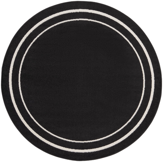 Nourison Nourison Essentials 8' x Round Black Ivory Contemporary Rug