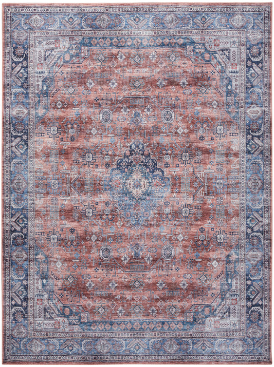 Nourison Grand Washables 7'10" x 9'10" Blue Multicolor Vintage Indoor Rug