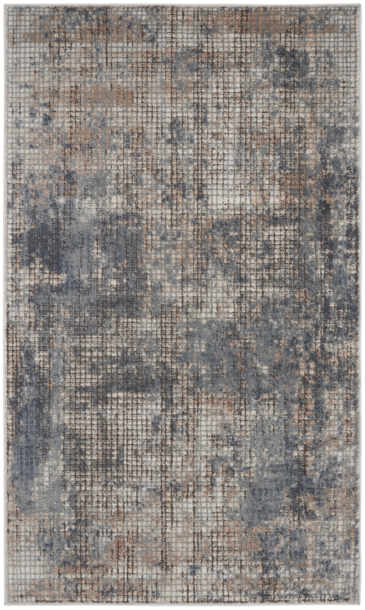 Nourison Quarry 3' x 5' Blue Beige Modern Indoor Rug