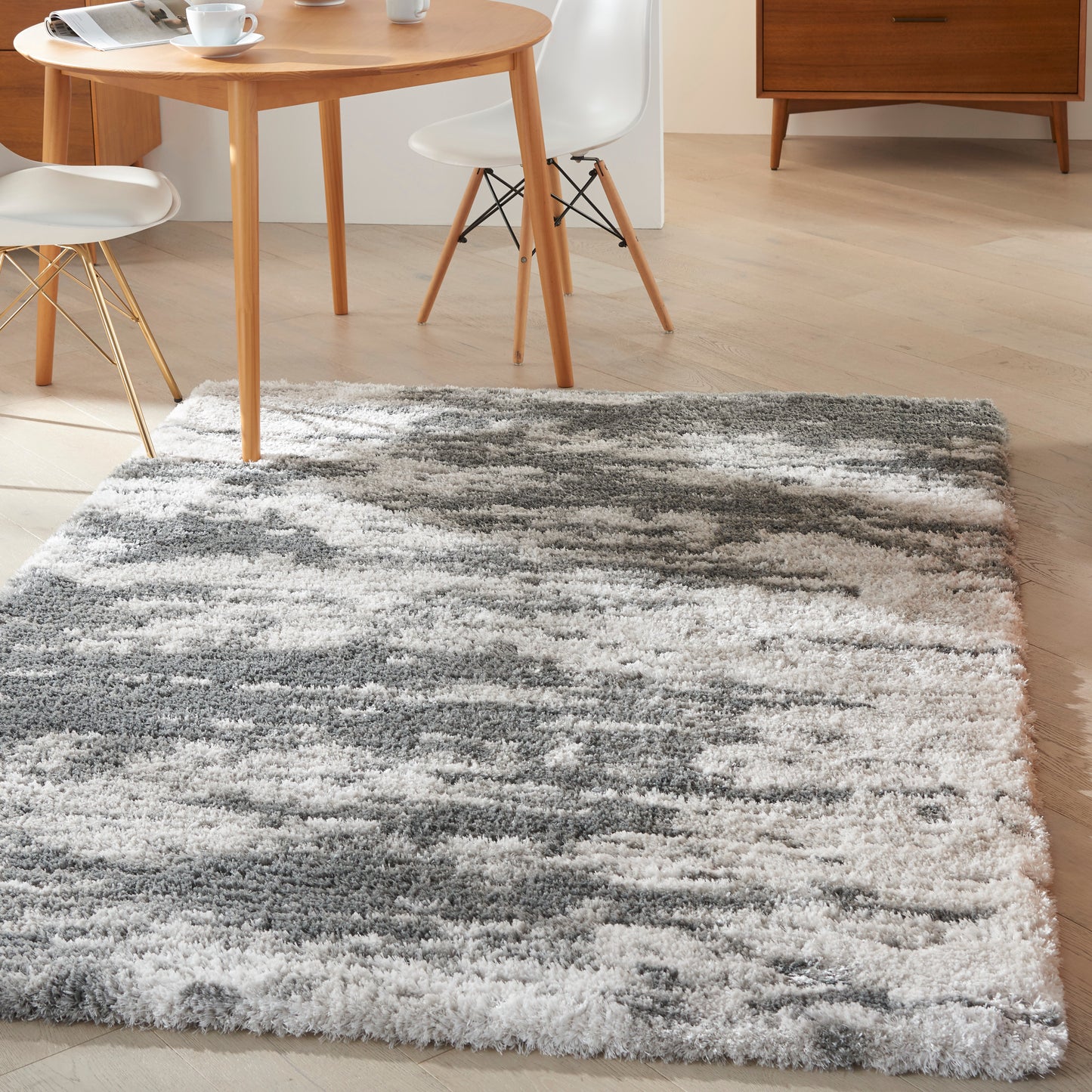 Nourison Dreamy Shag 5'3" x 7'3" Charcoal Ivory Shag Indoor Rug