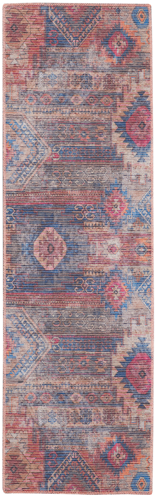 Nicole Curtis Machine Washable Series 1 2'2" x 8' Multicolor Vintage Indoor Rug