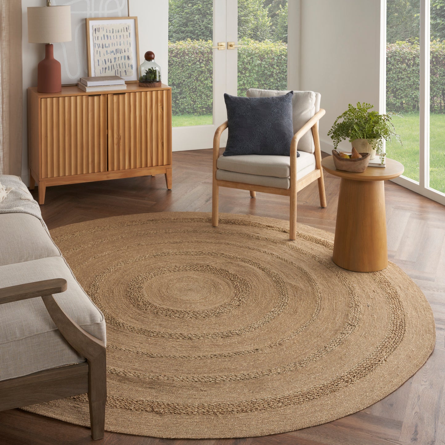 Nourison Natural Seagrass 6' x Round Natural Outdoor Rug