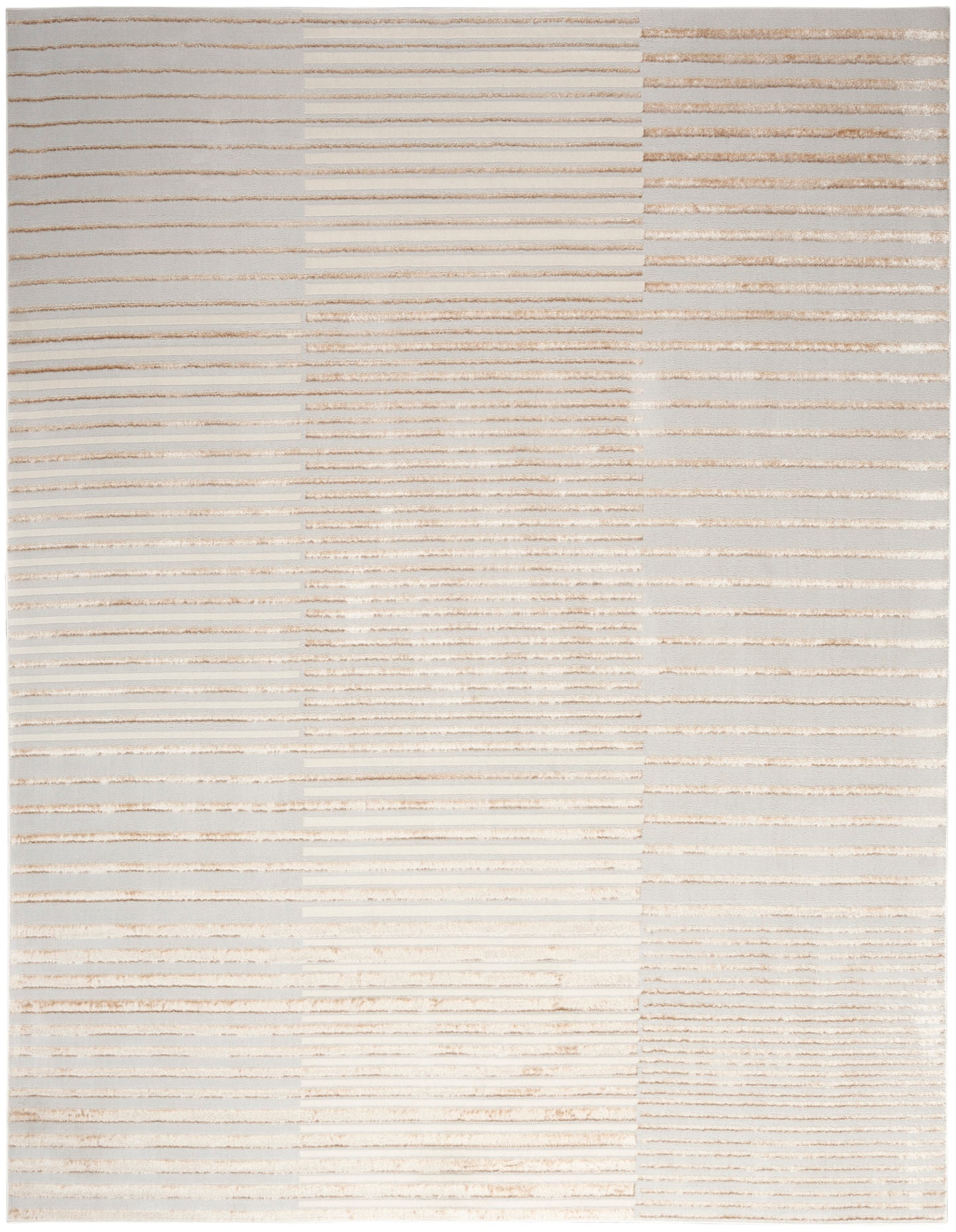 Inspire Me! Home Décor Brushstrokes 7'10" x 9'10" Beige Silver Modern Indoor Rug