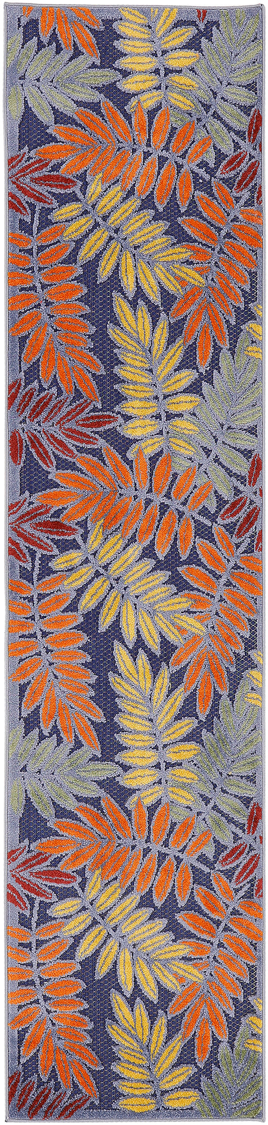 Nourison Aloha 2'3" x 8' Navy Multicolor Outdoor Rug