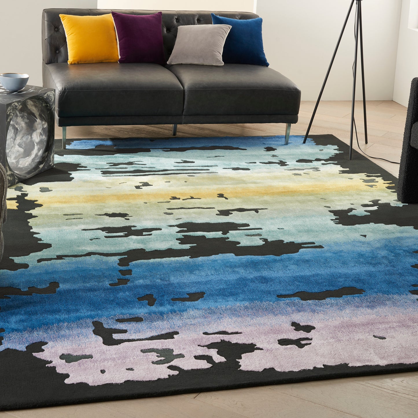 Nourison Prismatic 8'6" x 11'6" Black Multicolor Modern Indoor Rug