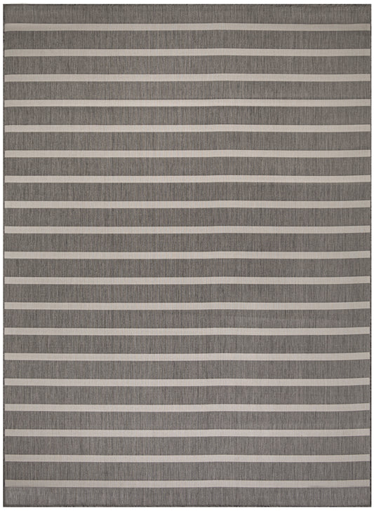 Nourison Positano 9' x 12' Charcoal Ivory Modern Rug