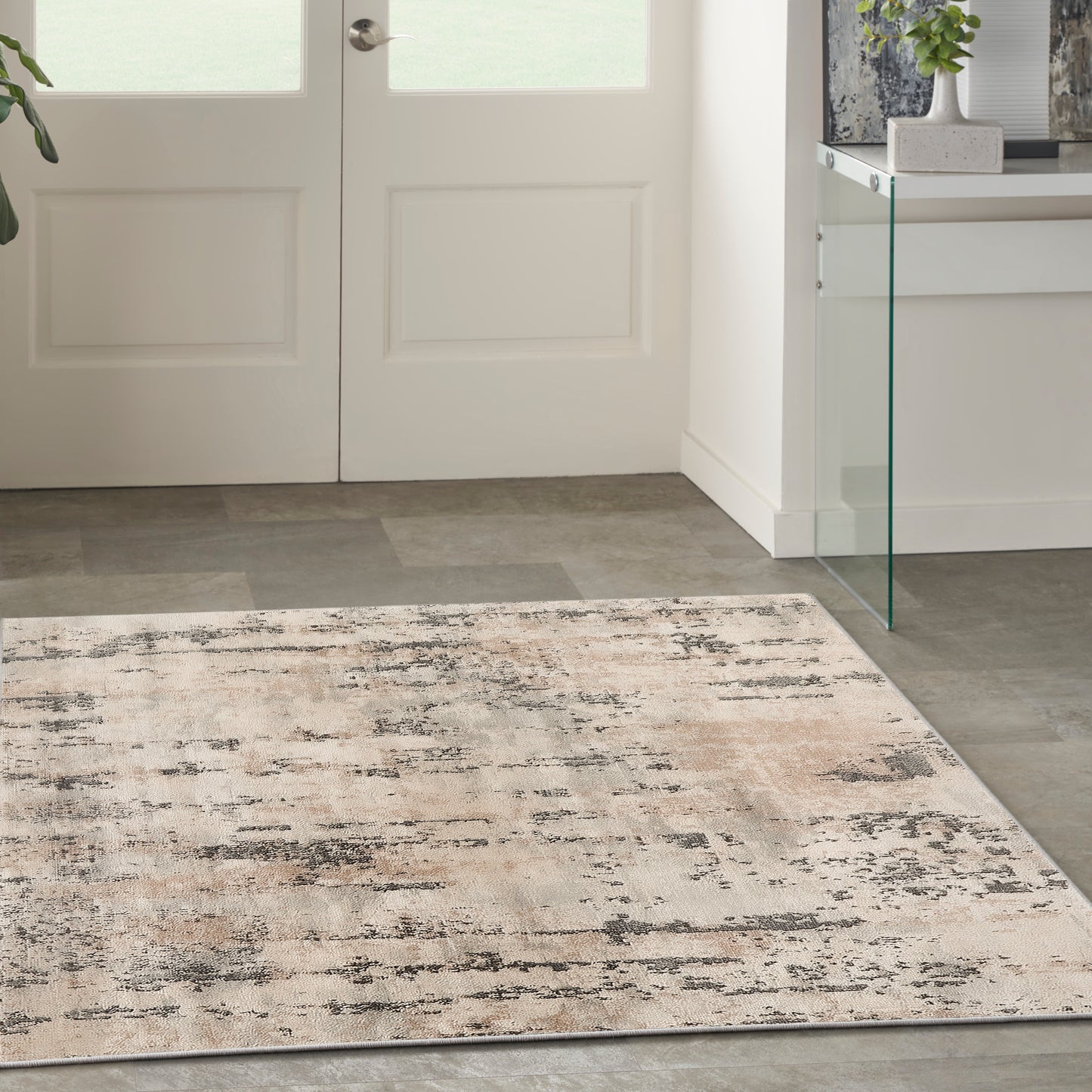 Nourison Quarry 5' x Square Beige Grey Modern Indoor Rug