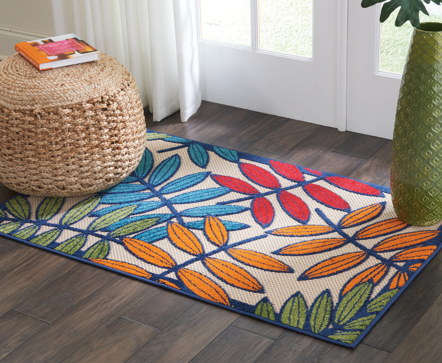 Nourison Aloha 2'8" x 4' Multicolor Tropical Rug