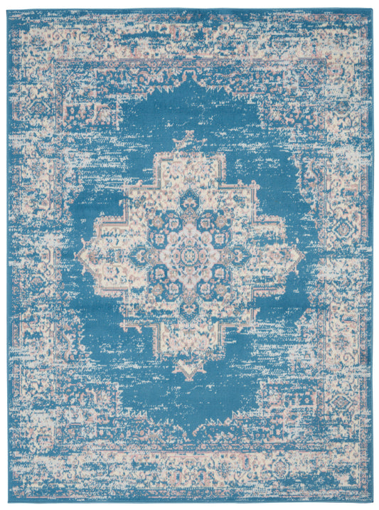 Nourison Grafix 5'3" x 7'3" Blue Vintage Indoor Rug