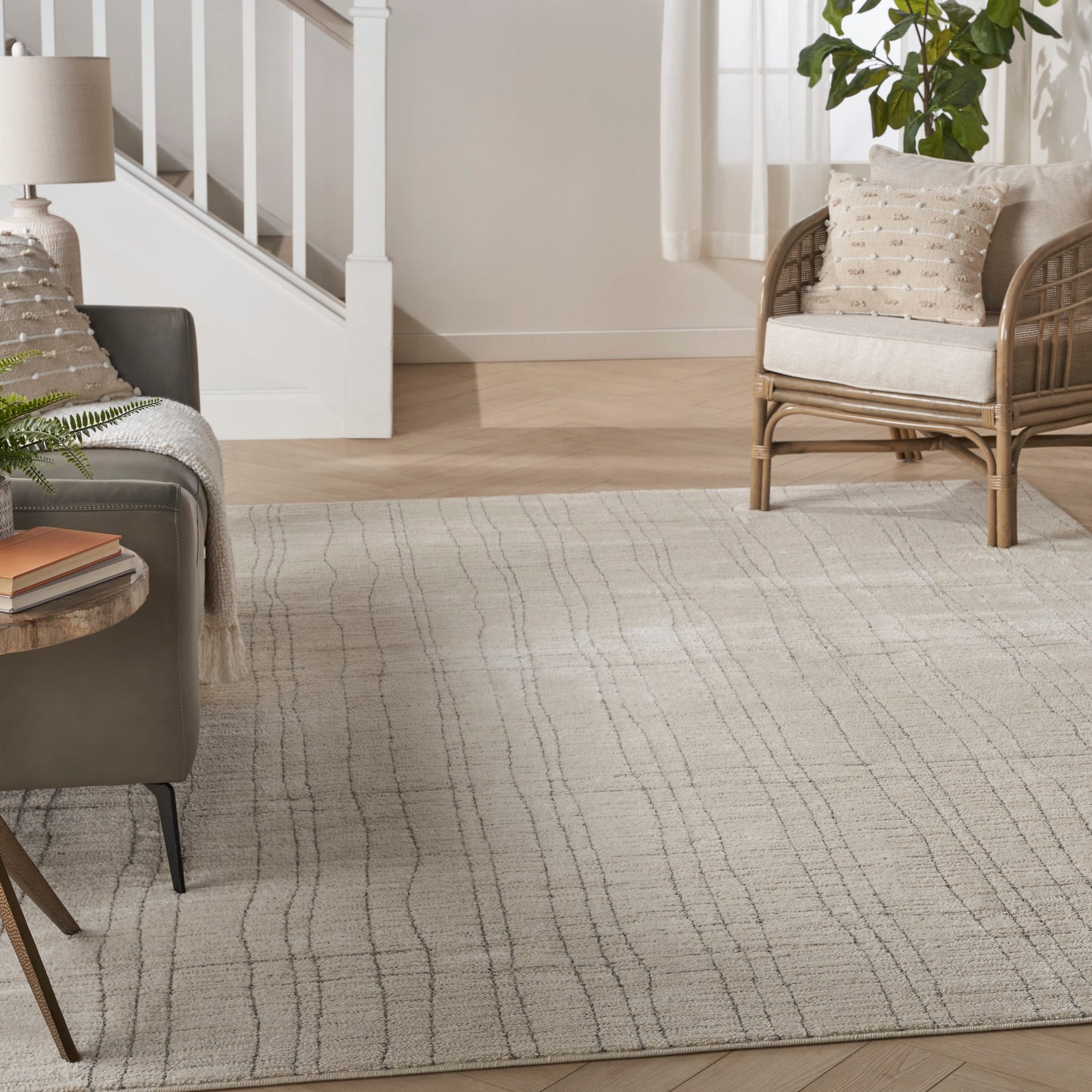 Nourison Andes 5'3" x 7'3" Ivory Grey Scandinavian Indoor Rug