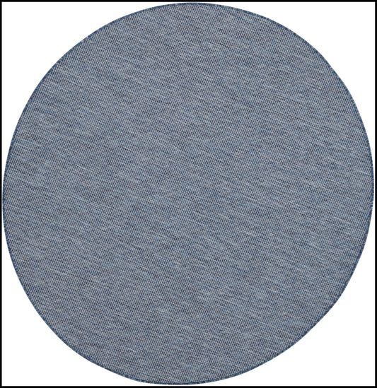 Nourison Positano 8' x Round Navy Blue Modern Rug