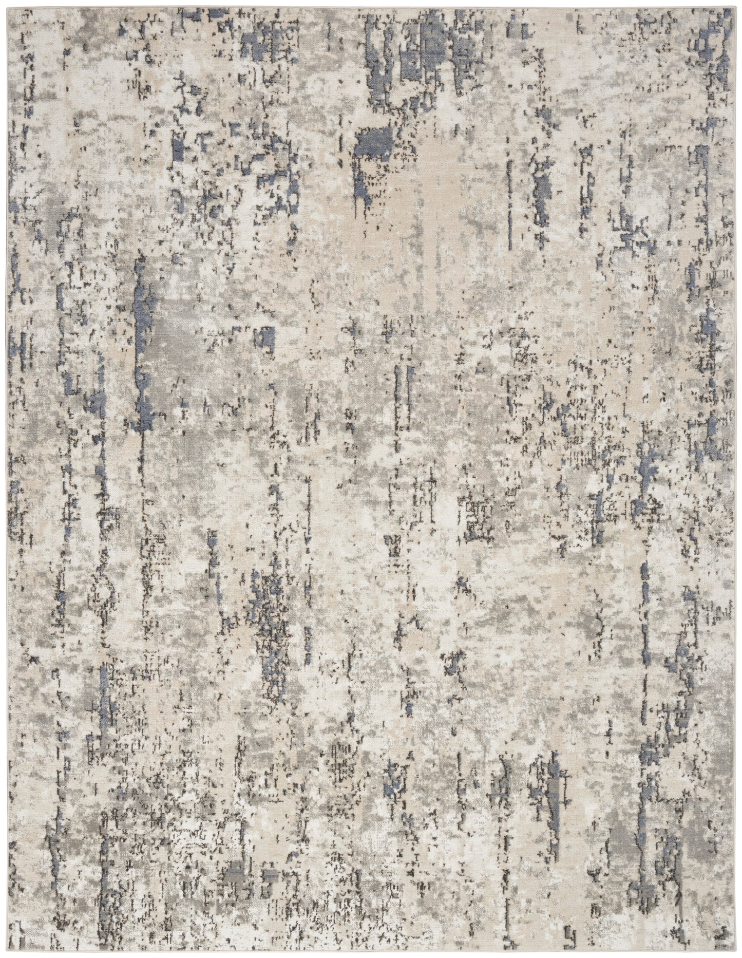 Nourison Quarry 10' x 14' Ivory Blue Grey Modern Indoor Rug