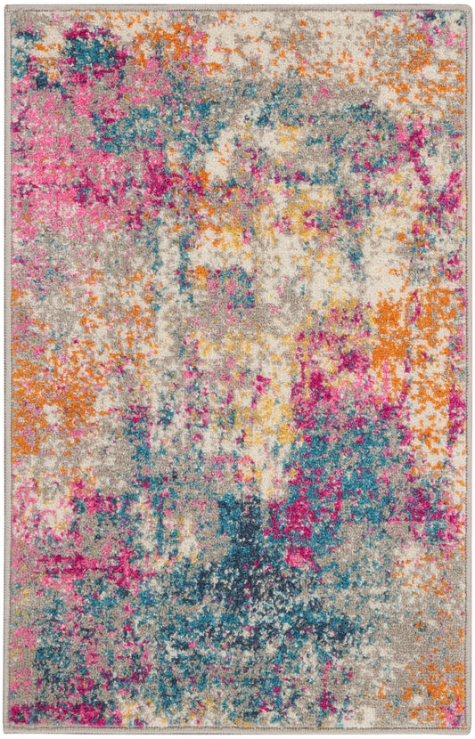 Nourison Passion 1'10" x 2'10" Ivory Multicolor Modern Indoor Rug