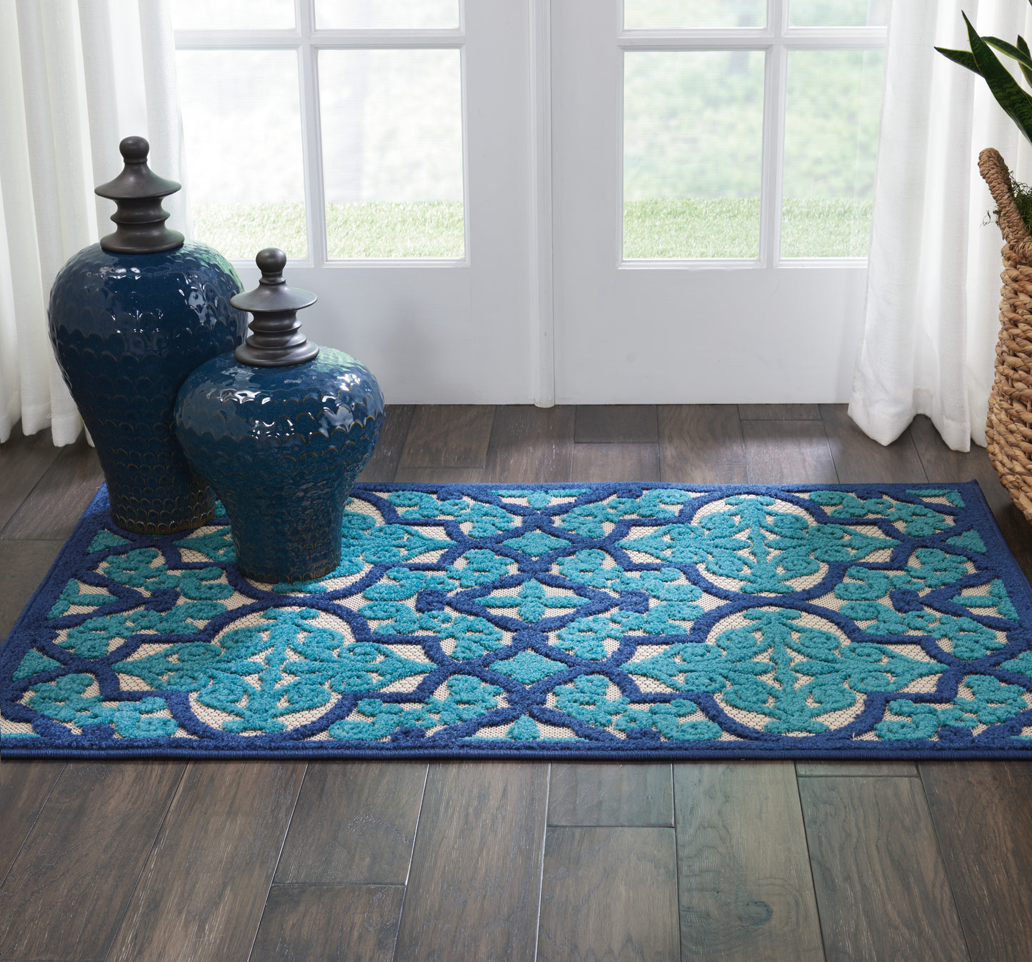 Nourison Aloha 2'8" x 4' Navy Bohemian Rug