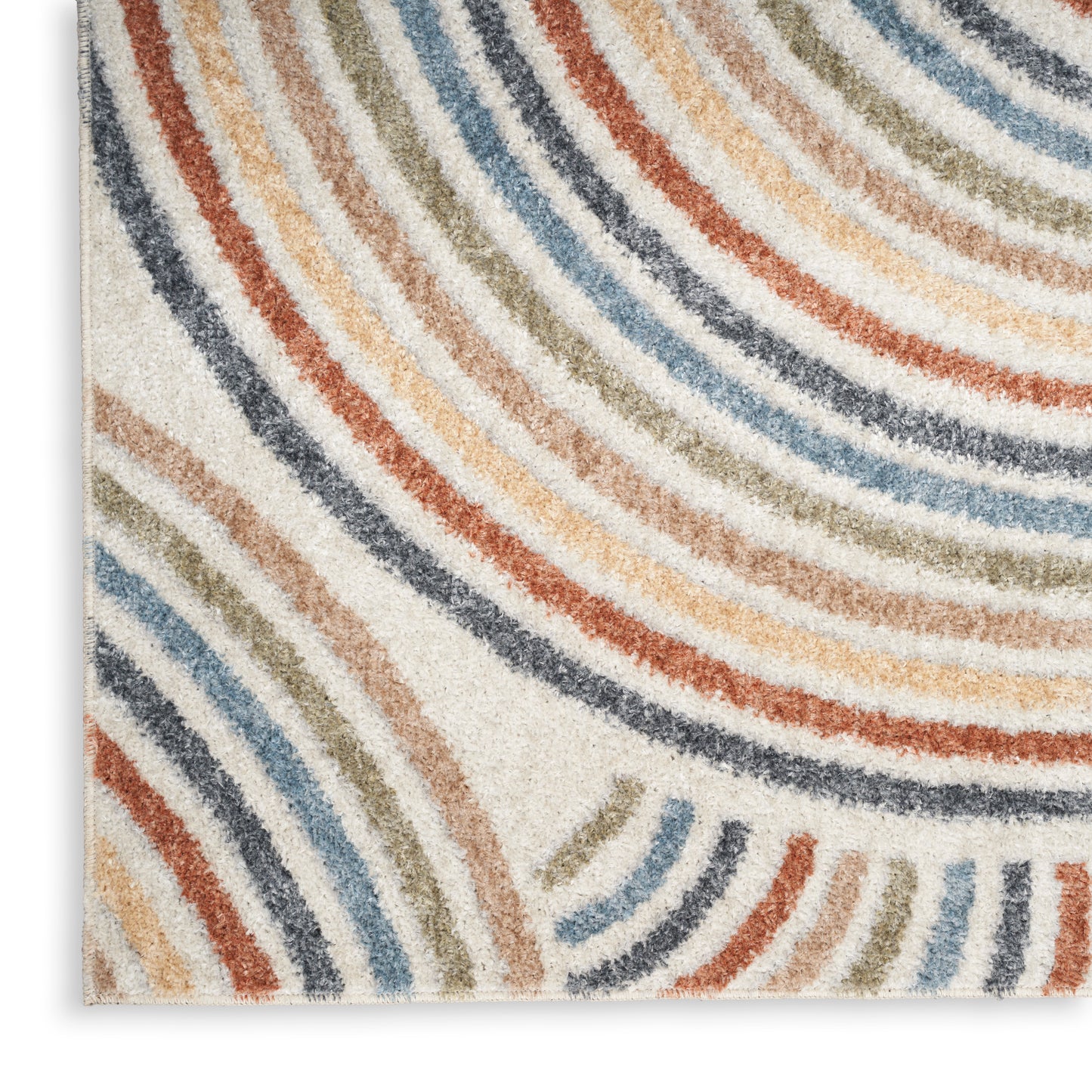 Nourison Astra Machine Washable 10' x 14' Ivory Multicolor Mid-Century Modern Indoor Rug