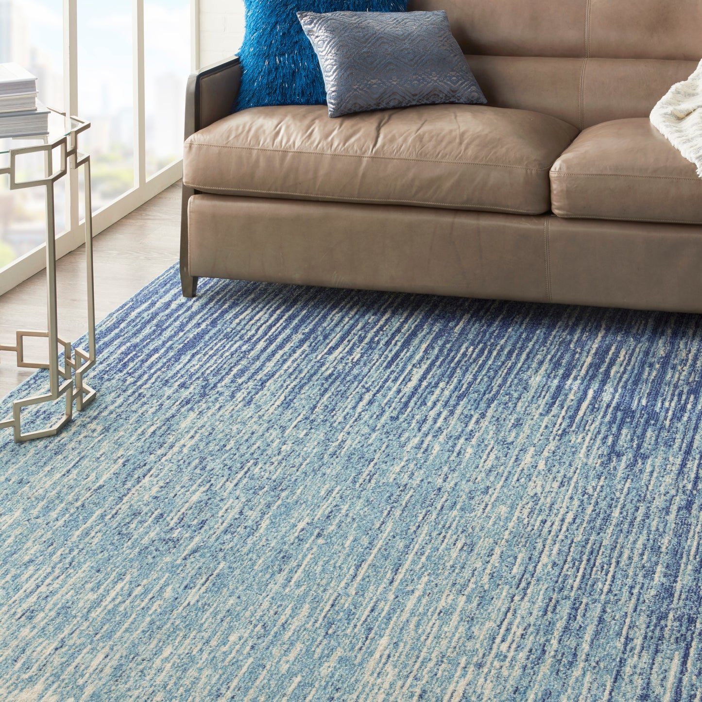 Nourison Passion 9' x 12' Navy/Light Blue Modern Indoor Rug