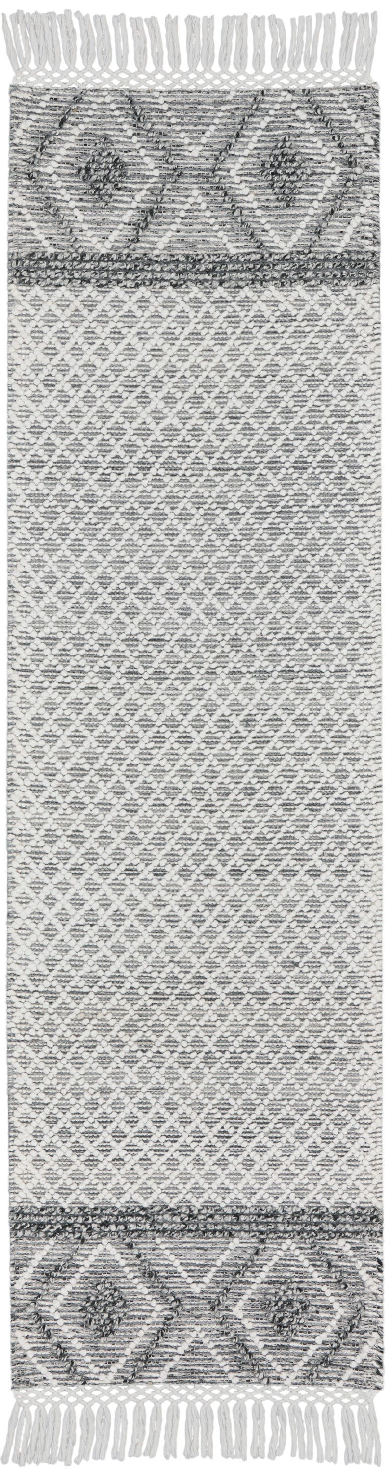 Nicole Curtis Series 3 2'3" x 8' Grey/Ivory Bohemian Indoor Rug