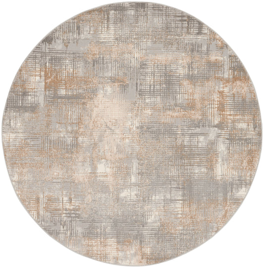 Calvin Klein CK950 Rush 6' x Round Grey Beige Modern Indoor Rug