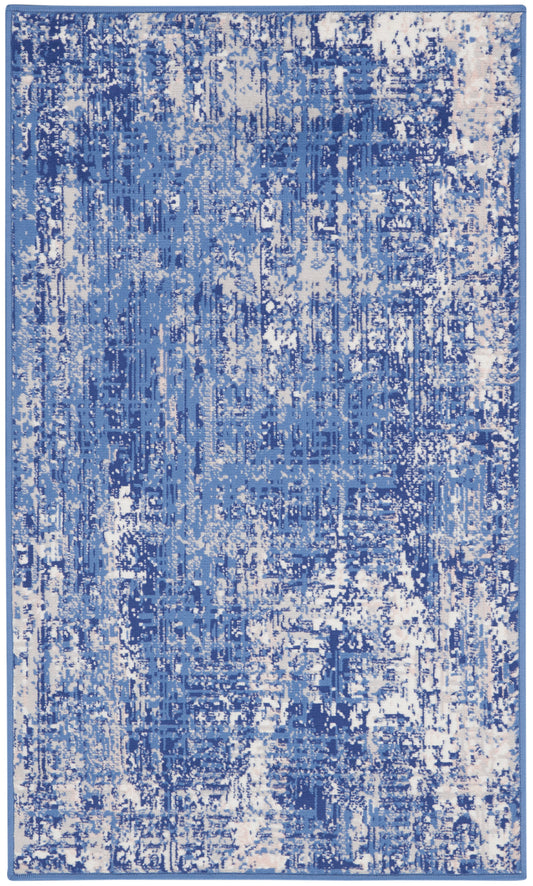 Nourison Whimsicle 3' x 5' Blue Ivory Modern Indoor Rug