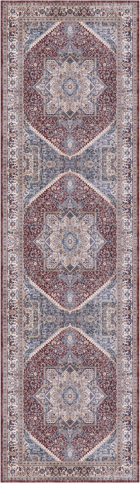 Nourison Vintage Home 2'2" x 7'6" Red Blue Bohemian Indoor Rug