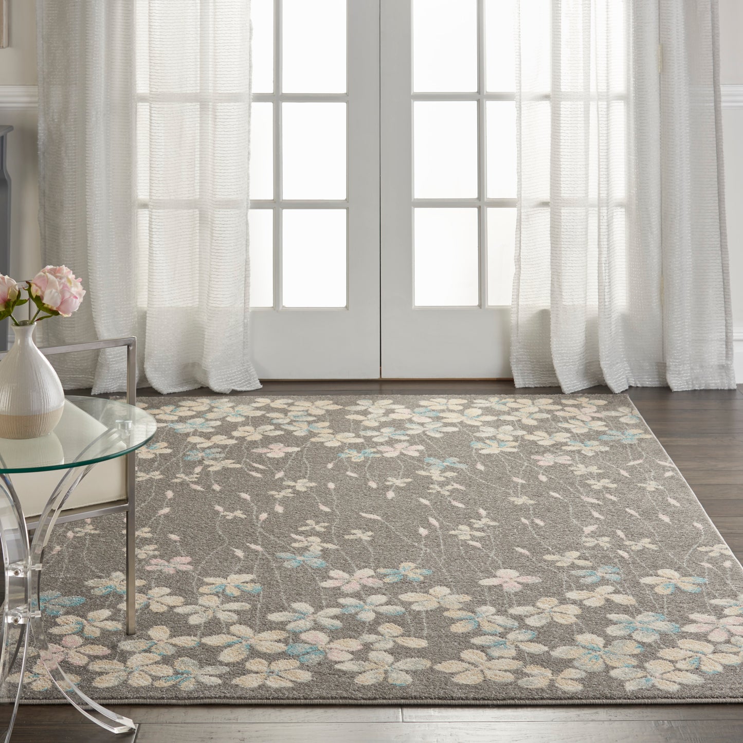 Nourison Tranquil 6' x 9' Grey Beige Contemporary Indoor Rug