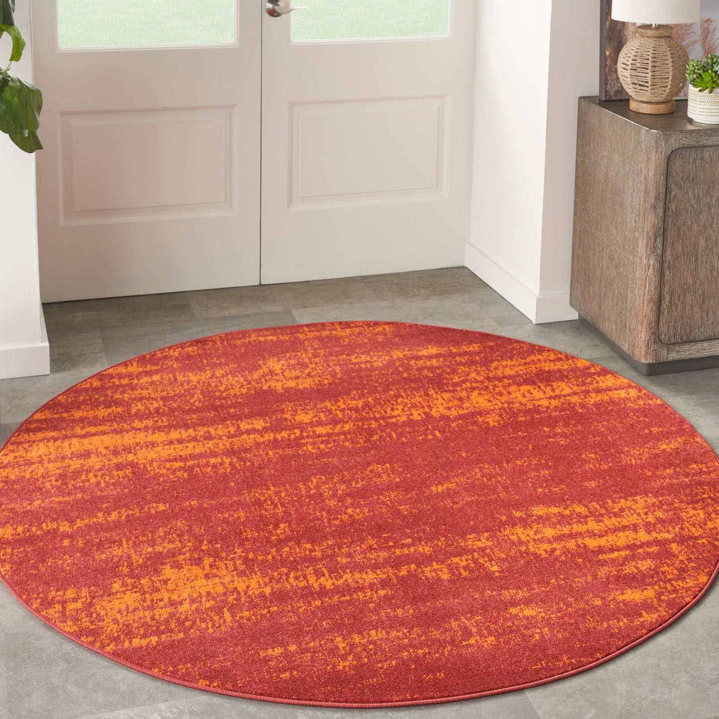 Nourison Nourison Essentials 8' x Round Red Modern Rug