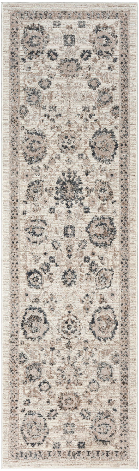 Nourison Eco Cycle 2'2" x 7'6 Ivory Multicolor Vintage Indoor Rug