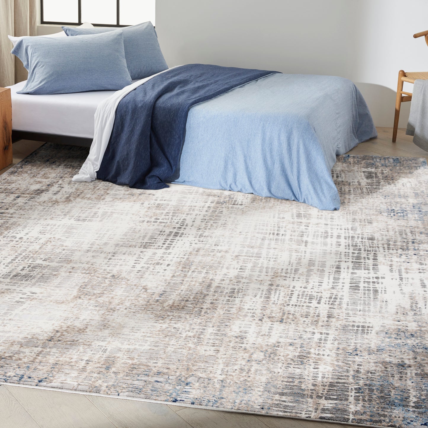 Calvin Klein CK022 Infinity 7'10" x 9'10" Blue Multicolor Modern Indoor Rug