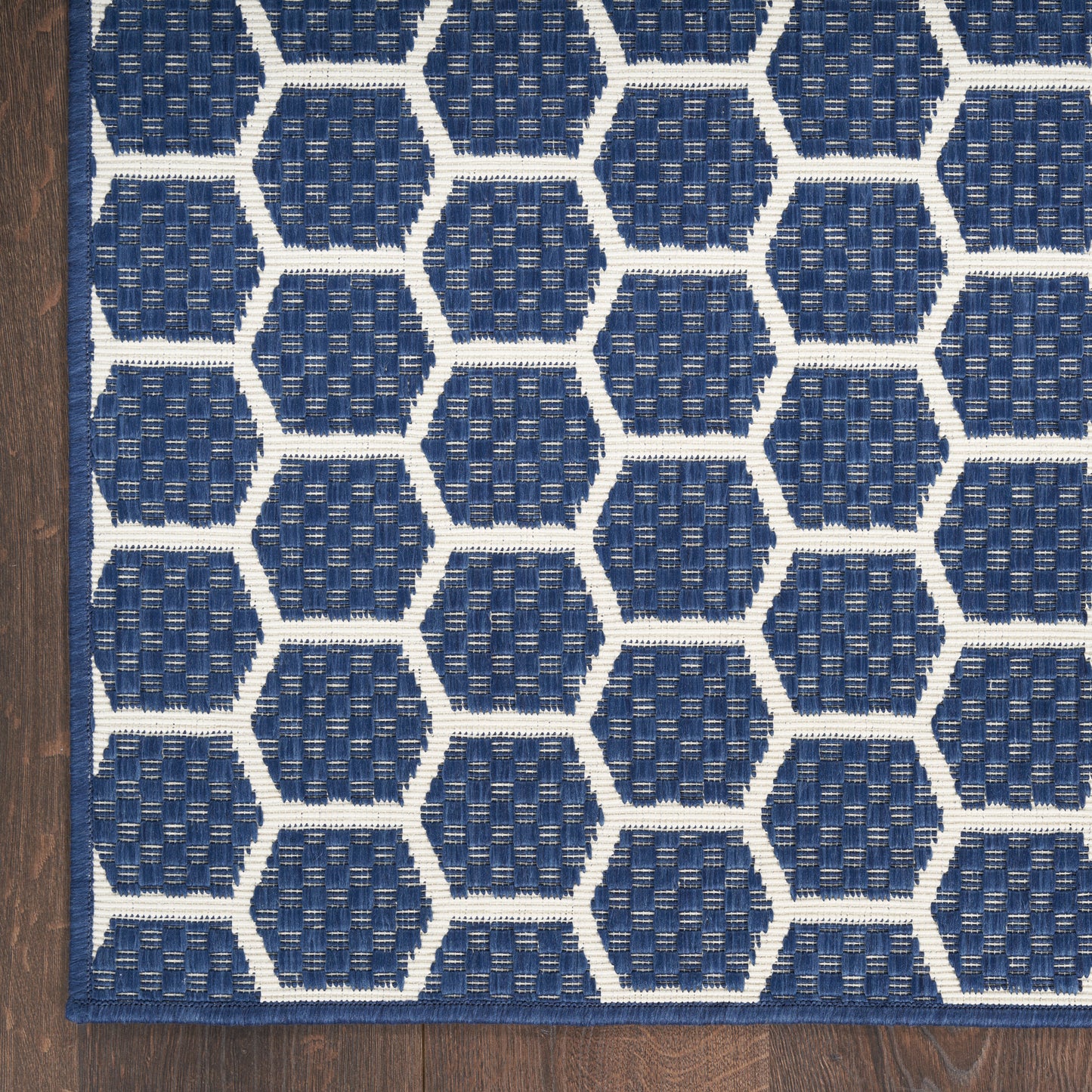 Nourison Twist Reversible 4' x 6' Navy Modern Rug