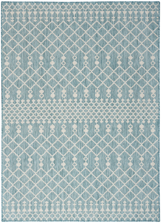 Nourison Positano 5' x 7' Aqua Modern Rug