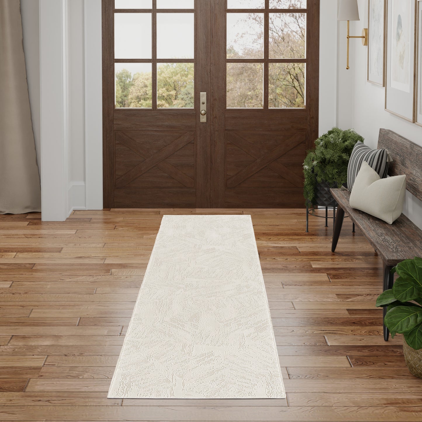 Nourison Desire 2'3" x 7'6" Ivory Modern Indoor Rug