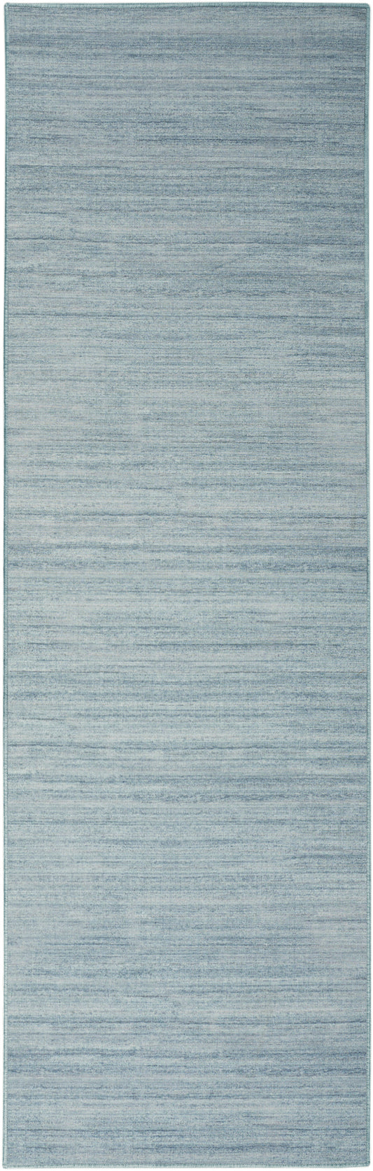 Nourison Washable Essentials 2'2" x 10' Aqua Modern Indoor Rug