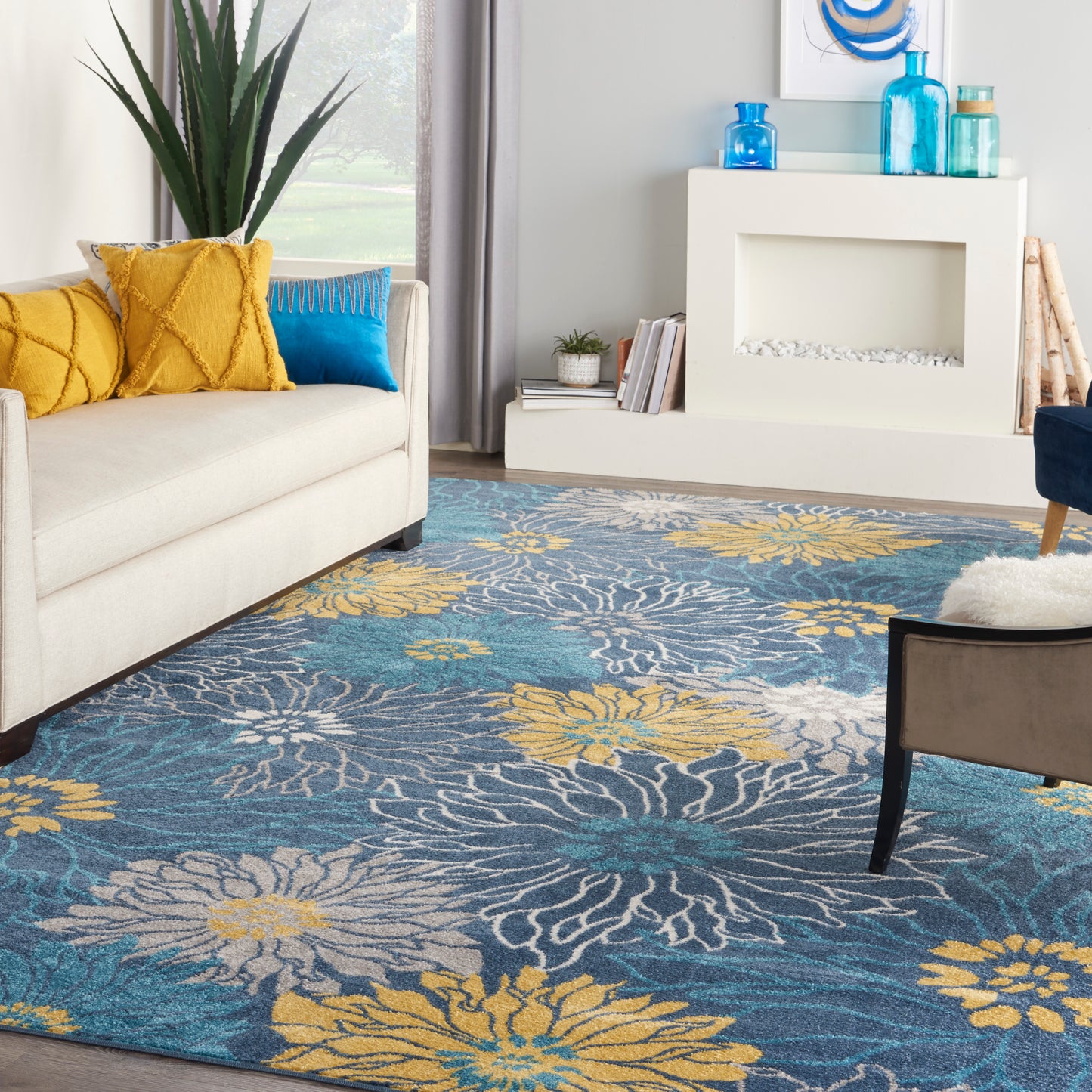 Nourison Passion 9' x 12' Blue Contemporary Indoor Rug